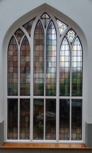 Chapel Style bespoke stained glass tmber window