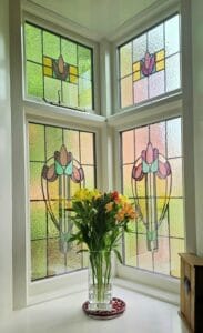 Modern bespoke stained glass window
