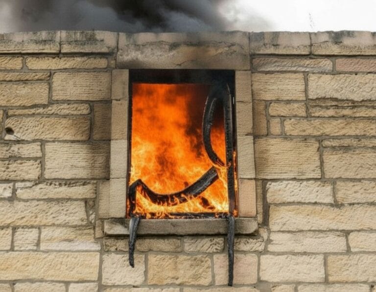 uPVC Window Frames melting in a fire