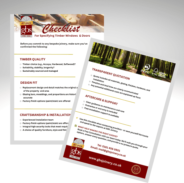 GBS Joinery Timber Windows and Doors Smart Buyer&amp;#039;s Checklist